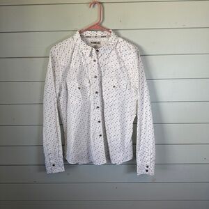 Rank 45 cactus and‎ skull button down long sleeve shirt white youth size XL